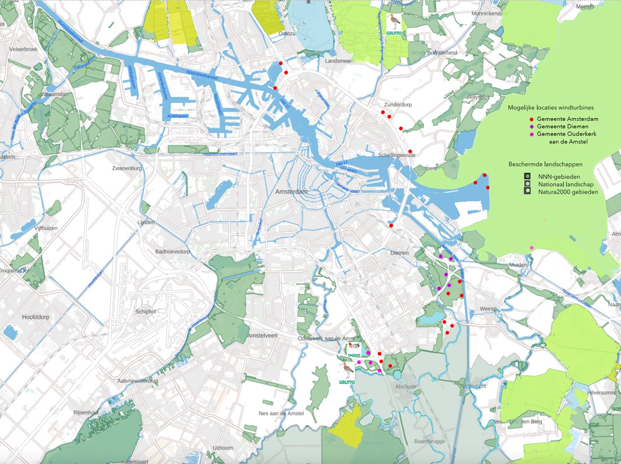 locaties windturbines